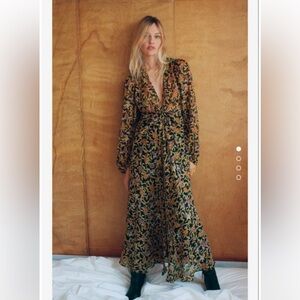 Zara Women Print Dress Knot Black Tan 8117/029 Size S NWT